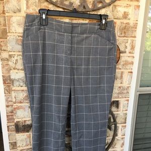 Pants straight leg size4 Grey Plaid